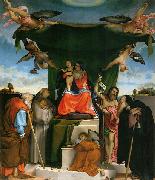 Lorenzo Lotto Thronende Madonna, Engel und Heilige USA oil painting artist